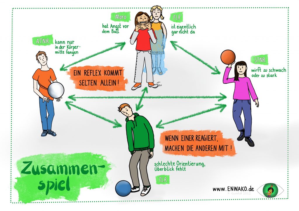 MindMap zum Thema frühkindliche Reflexe und Zusammenspiel